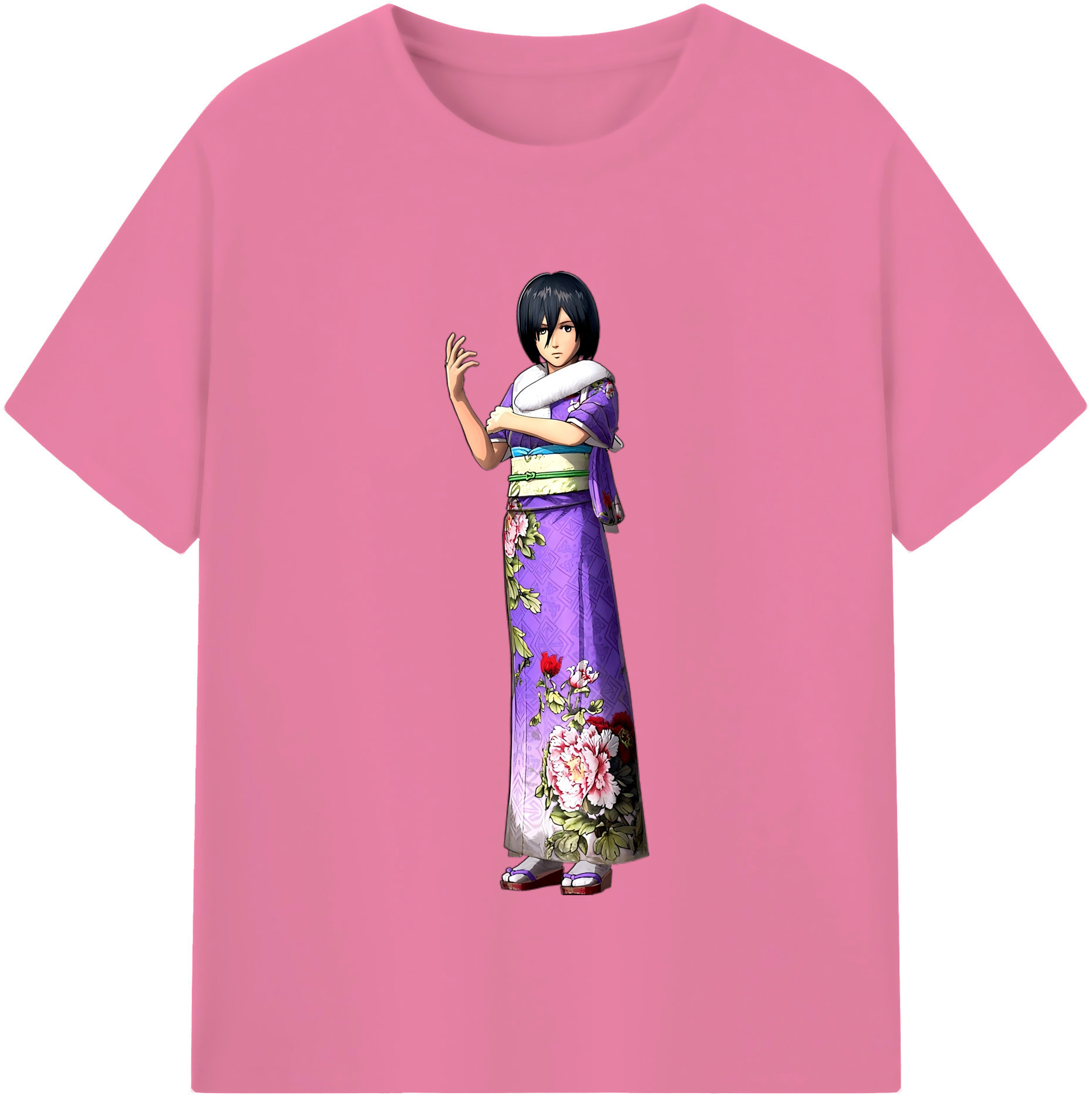 （画像用） 進撃の巨人 ミカサ·アッカーマン Attack on Titan Mikasa Ackerman 綿100％半袖Tシャツ（フロントプリント）